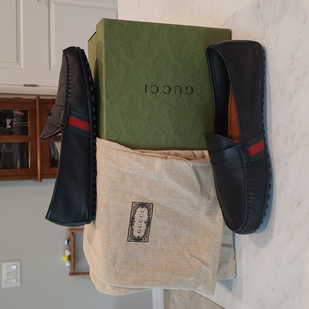 Gucci Black Leather Loafers for Men Size 8.5 NWOT - Picture 6 of 10